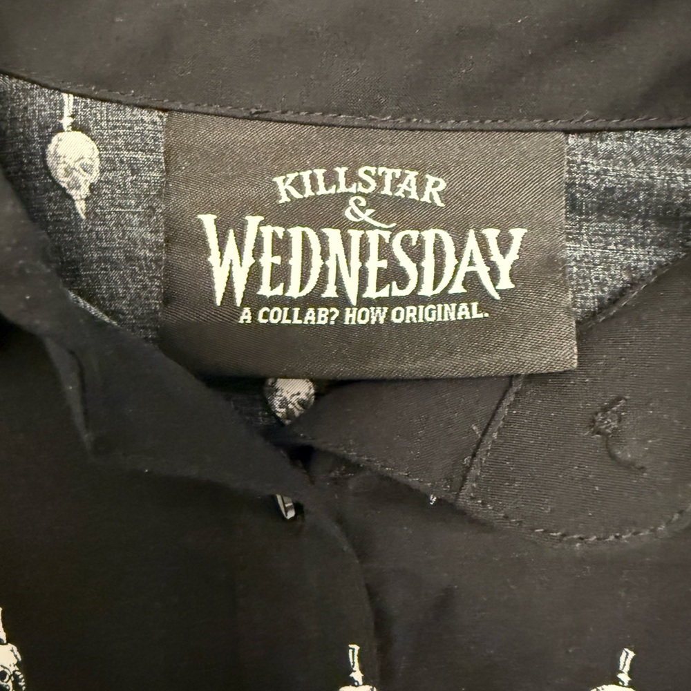 Killstar Wednesday Collection Black Button Down T… - image 2